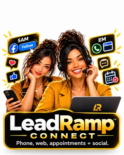 Sam on social and Em on phone, web and appointments: LeadRamp Connect
